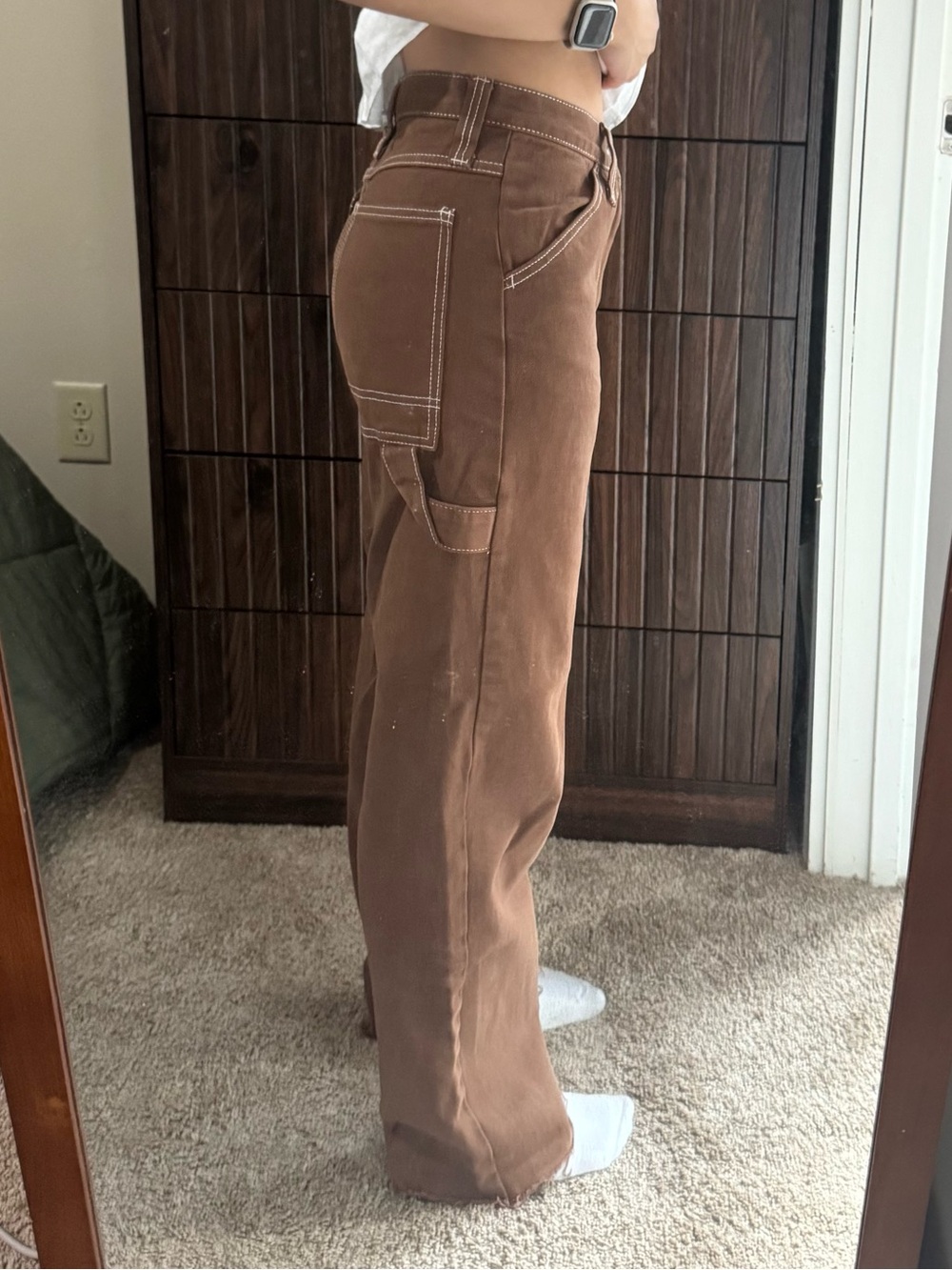 Brandy Melville Brown Carpenter Pants Cropped